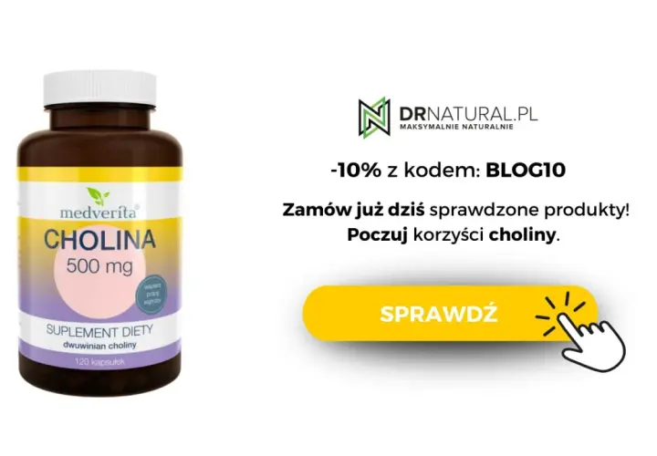 Suplement diety z choliną 500 mg. Dowiedz się, co to jest cholina i jakie ma korzyści dla wątroby. Zamów z rabatem!